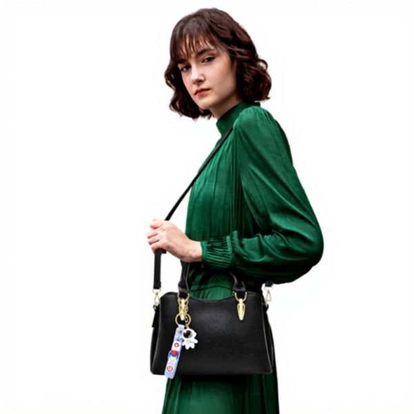 NICOLE DORIS Borsa a Mano Donna PU Pelle Leggero Ciondolo