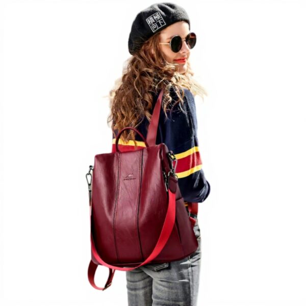 Zaino Donna Antifurto Pelle PU Nicole Doris Grande Leggero