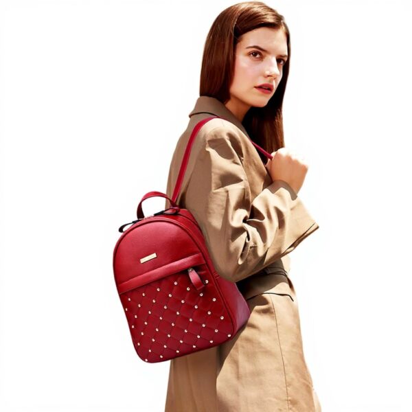 Zaino Donna NICOLE DORIS Pelle PU Impermeabile Rivetti
