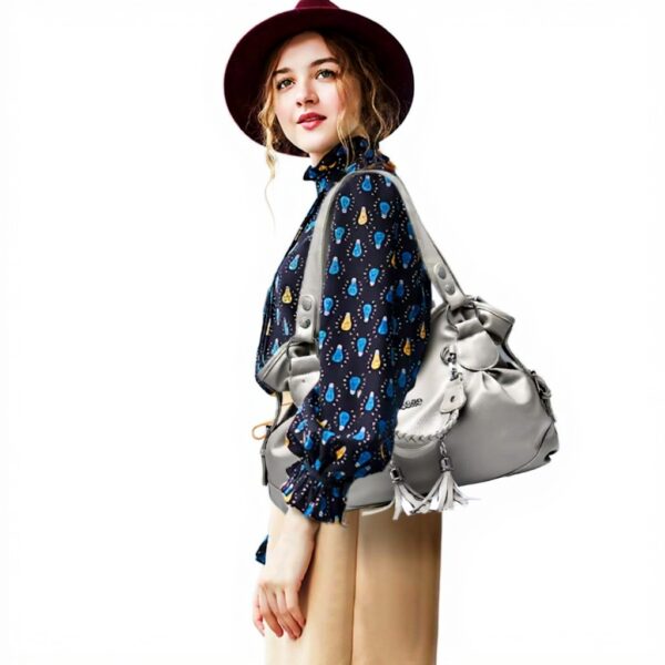 Nicole Doris Borsa Tote Donna PU Nero Grigio Lavoro