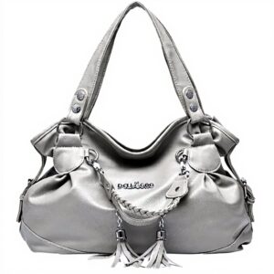 Nicole Doris Borsa Tote Donna PU Nero Grigio Lavoro