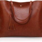 Borsa Tote Nicole Doris Pelle PU Donna Grande Marrone-0