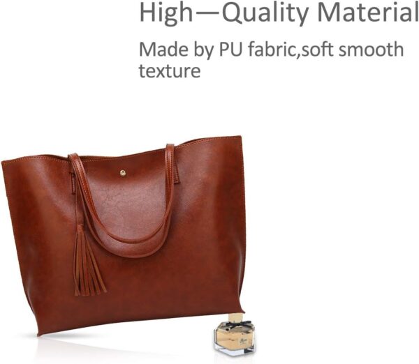 Borsa Tote Nicole Doris Pelle PU Donna Grande Marrone-2
