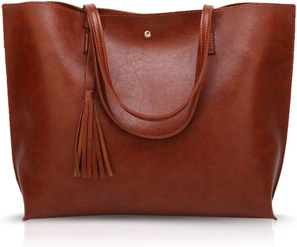 Borsa Tote Nicole Doris Pelle PU Donna Grande Marrone-0