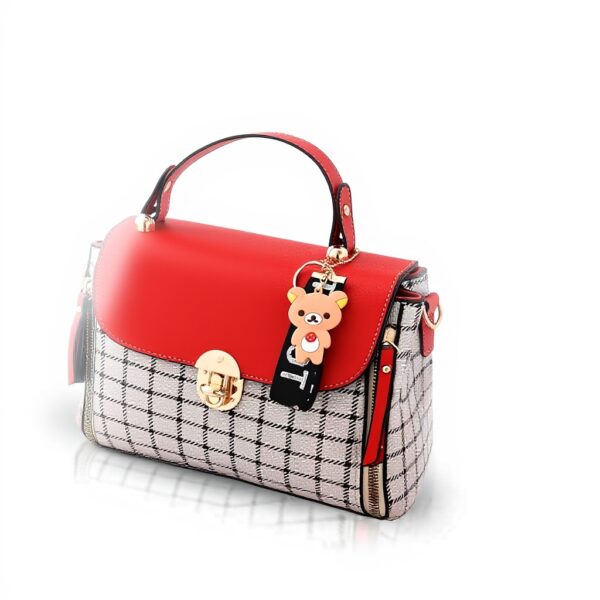 Borsa a mano Nicole Doris tracolla patta design traliccio
