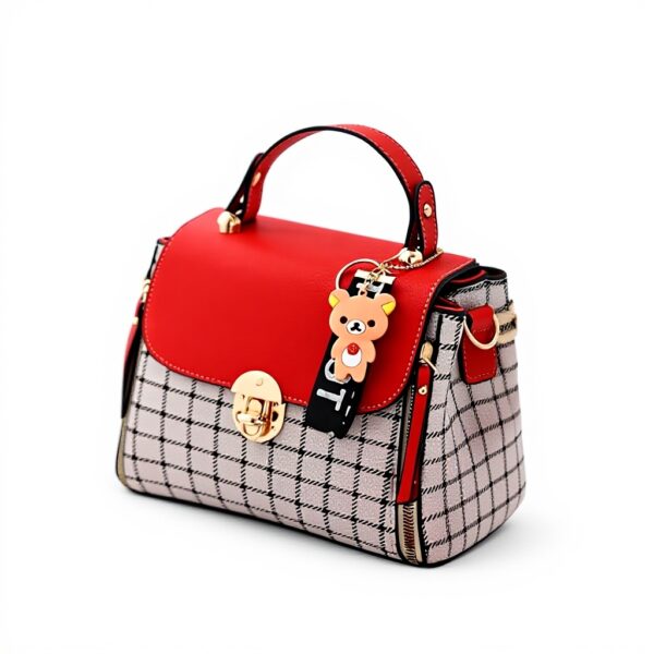 Borsa a mano Nicole Doris tracolla patta design traliccio