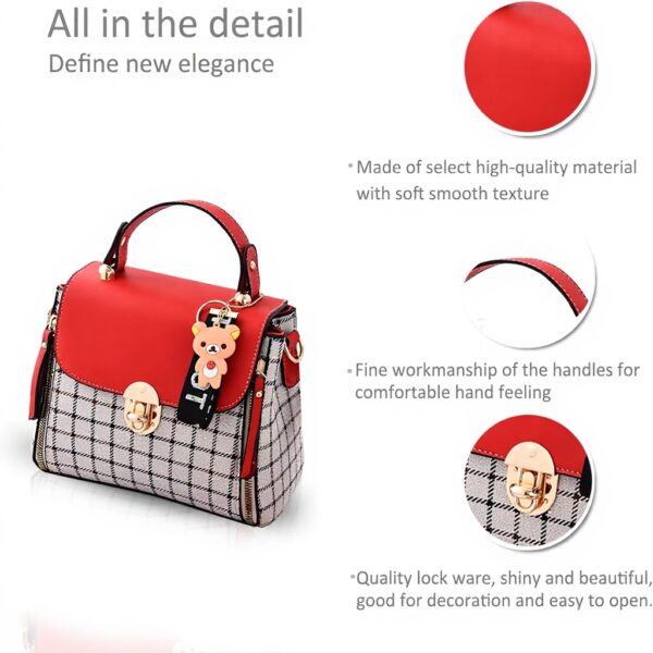 Borsa a mano Nicole Doris tracolla patta design traliccio