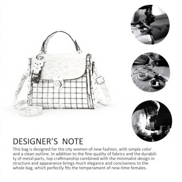 Borsa a mano Nicole Doris tracolla patta design traliccio