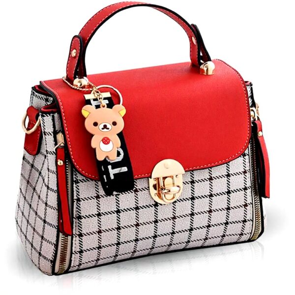 Borsa a mano Nicole Doris tracolla patta design traliccio