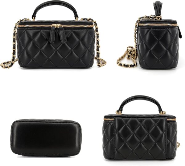 Borsa a tracolla pelle vera donna mini tracolla catena oro-2