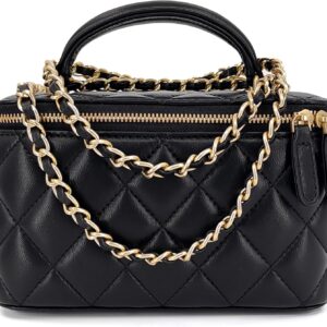 Borsa a tracolla pelle vera donna mini tracolla catena oro-0