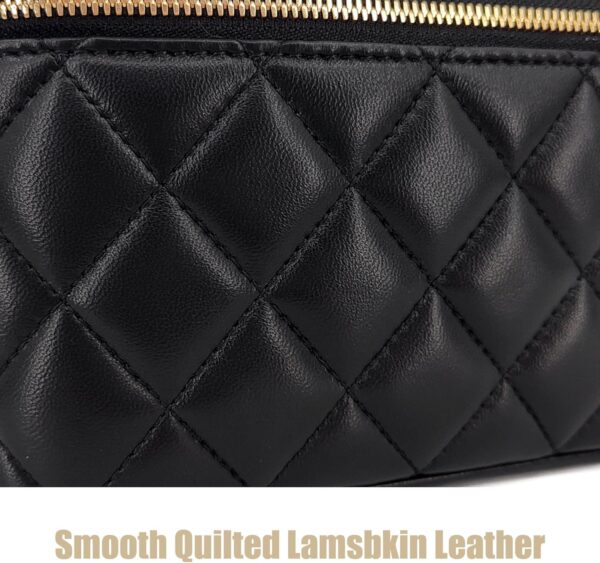 Borsa a tracolla pelle vera donna mini tracolla catena oro-4