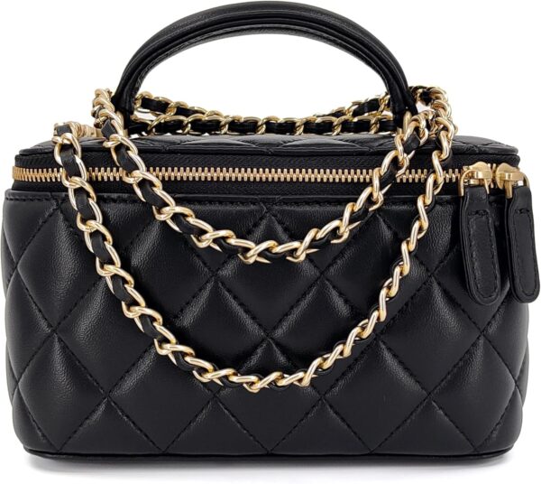 Borsa a tracolla pelle vera donna mini tracolla catena oro-0
