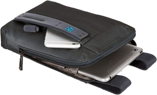 Piquadro borsa a spalla uomo pelle tessuto iPad mini-1
