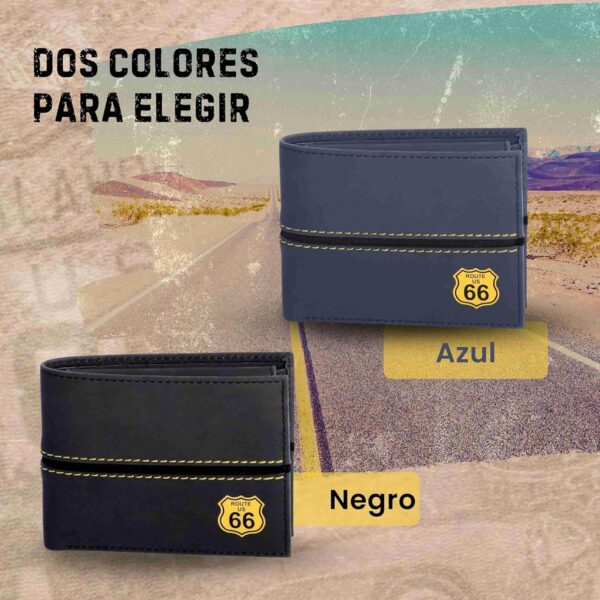 Portafoglio Uomo Route 66 Pelle Protezione RFID Nero-4