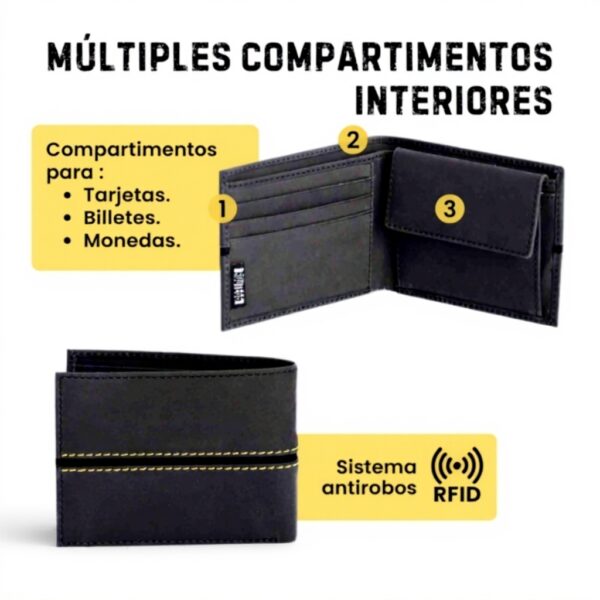 Portafoglio Uomo Route 66 Pelle Protezione RFID Nero