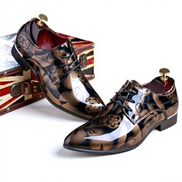 Scarpe Derby Uomo Gaorui Finta Pelle Floreale Stringate