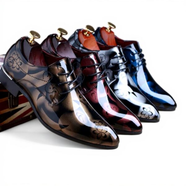 Scarpe Derby Uomo Gaorui Finta Pelle Floreale Stringate
