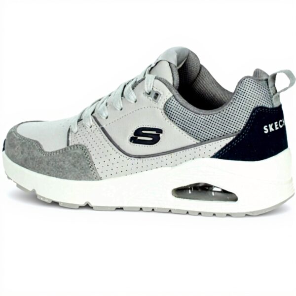 Skechers Uno Retro One Sneaker Uomo Grigio Pelle Tela