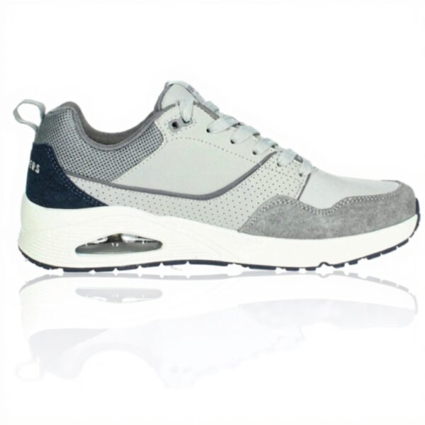 Skechers Uno Retro One Sneaker Uomo Grigio Pelle Tela