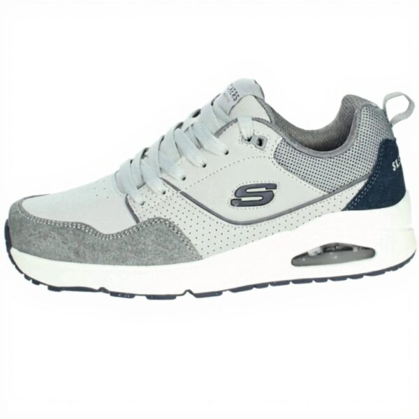 Skechers Uno Retro One Sneaker Uomo Grigio Pelle Tela