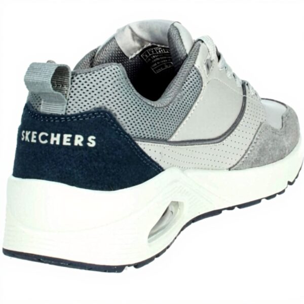 Skechers Uno Retro One Sneaker Uomo Grigio Pelle Tela