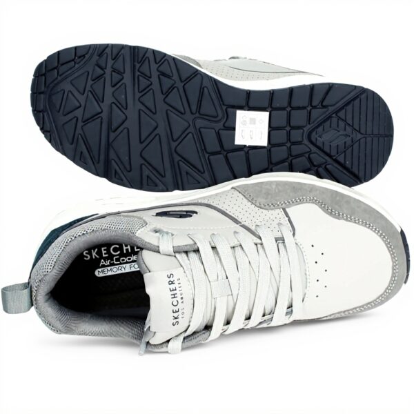 Skechers Uno Retro One Sneaker Uomo Grigio Pelle Tela