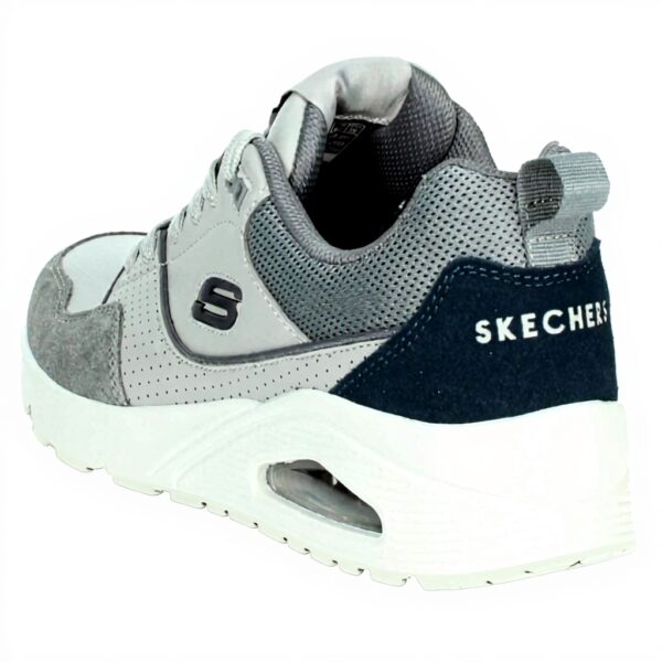 Skechers Uno Retro One Sneaker Uomo Grigio Pelle Tela