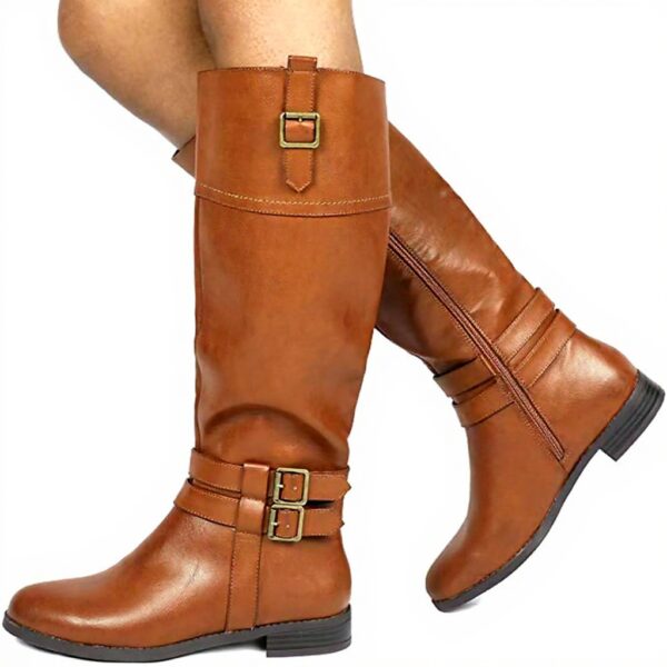 Stivaletti Vintage Xmiral Donna Pelle Tacco Basso Stivali