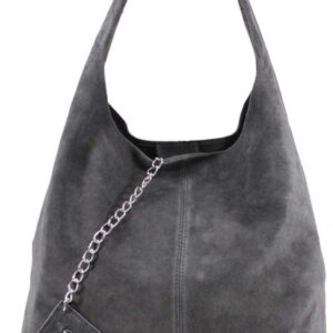 AMBRA borsa donna pelle italiana shopper tracolla grigio-0