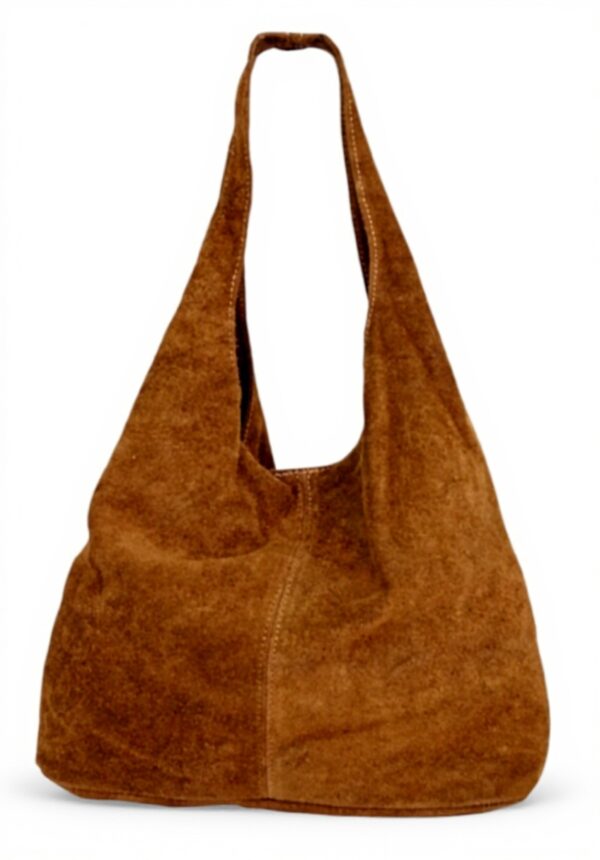AMBRA borsa a tracolla donna pelle vera shopper marrone