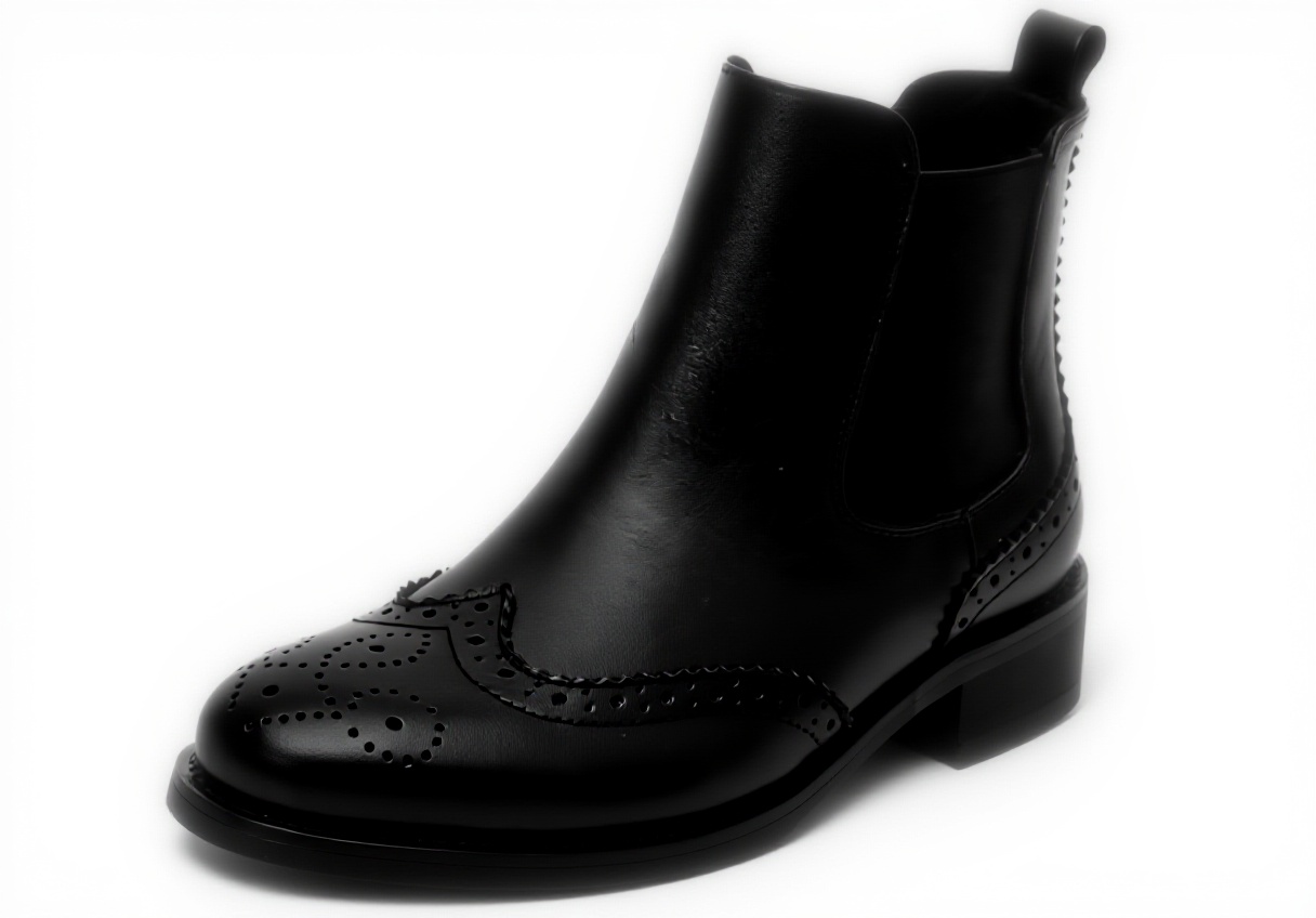 Stivali Chelsea Rismart donna in pelle marrone con design wingtip