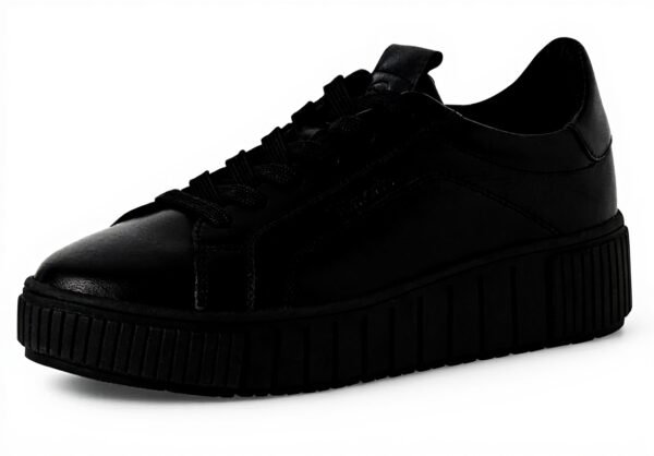 Tamaris Sneaker Donna Pelle Nera Antelope Casual Low