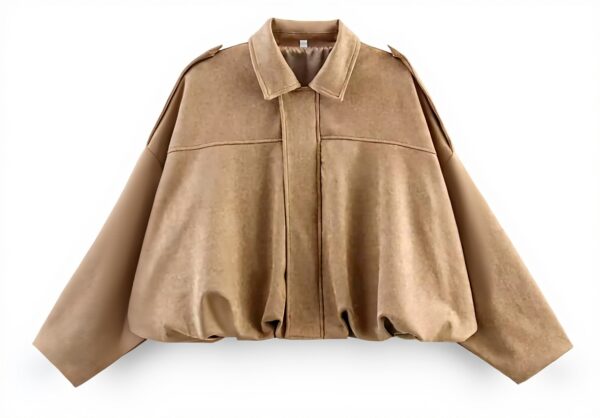 Xunger Bomber Donna Finta Pelle Scamosciata Oversize