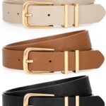 Cinture Donna LEACOOLKEY Pelle Sintetica 3 Colori Fibbia-0