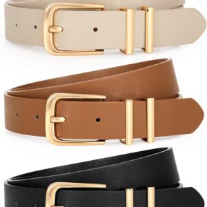 Cinture Donna LEACOOLKEY Pelle Sintetica 3 Colori Fibbia-0