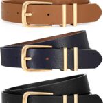 Cinture Donna LEACOOLKEY Pelle Sintetica 3 Colori Fibbia-0