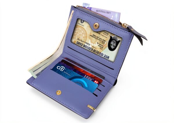 Portafoglio donna CHAOFANXI sottile leggero scomparti carte-1