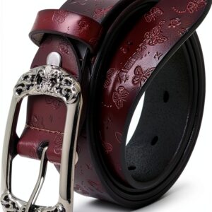 Cintura Donna AmyKer Pelle Vacchetta 33mm Marrone Taglio-0