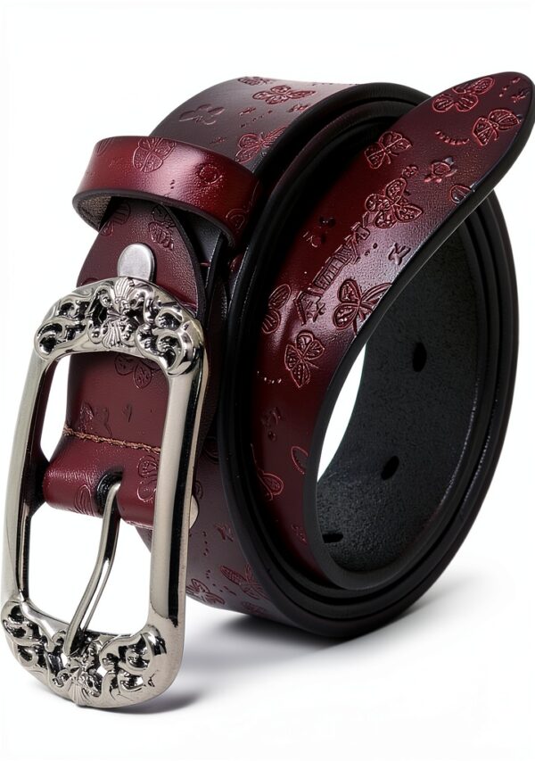 Cintura Donna AmyKer Pelle Vacchetta 33mm Marrone Taglio-0
