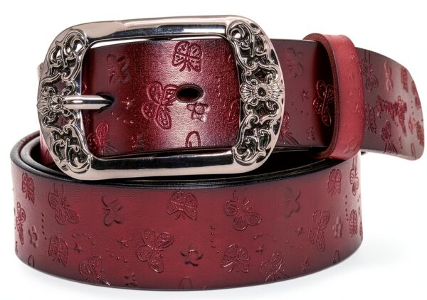 Cintura Donna AmyKer Pelle Vacchetta 33mm Marrone Taglio-1