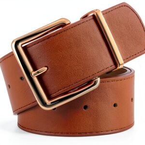 Cintura Larga LEACOOLKEY Pelle PU Fibbia Oro Donna-0