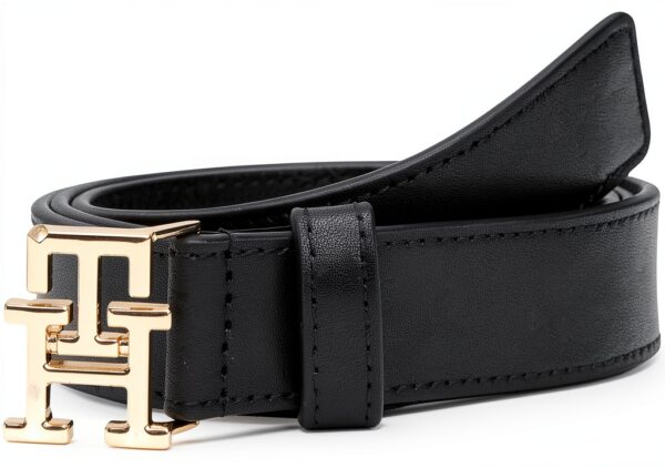 Cintura Tommy Hilfiger pelle nera donna AW0AW17496 elegante