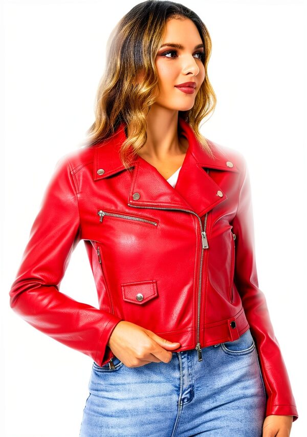 DIASHINY Giacca ecopelle donna motociclista zip capispalla