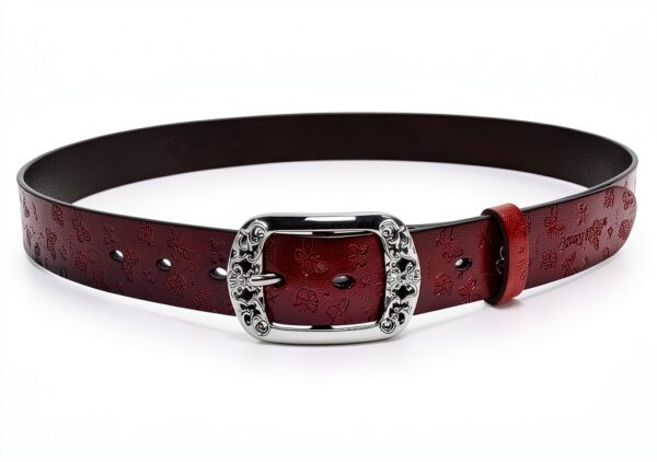 Cintura Donna AmyKer Pelle Vacchetta 33mm Marrone Taglio-2
