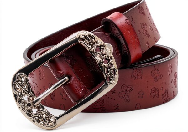 Cintura Donna AmyKer Pelle Vacchetta 33mm Marrone Taglio-3