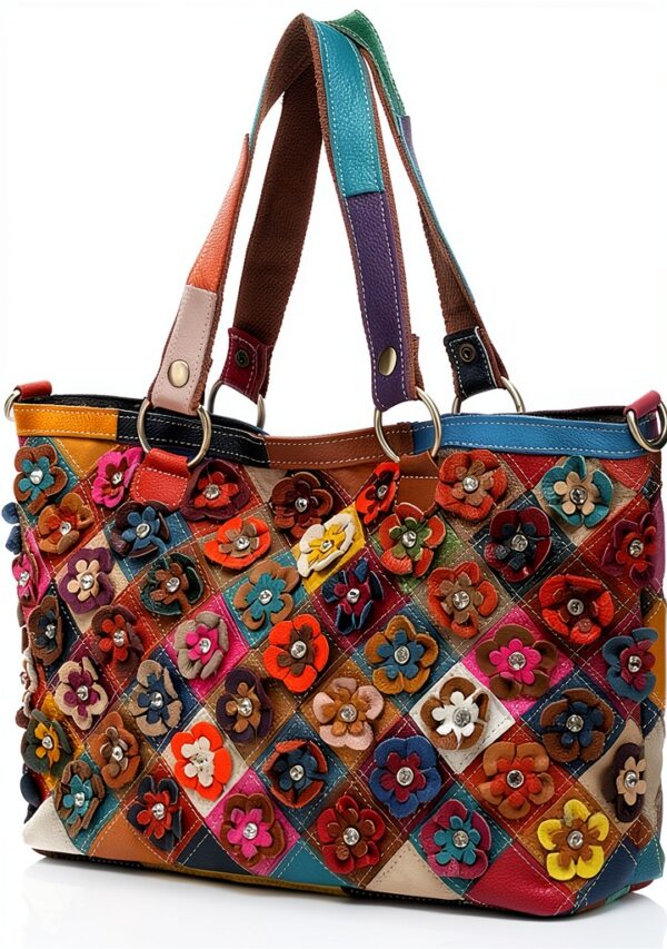 Eysee Borsa Donna Pelle Fiori Multicolore Tra colla