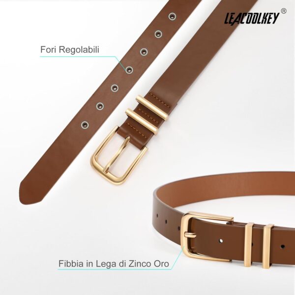 Cinture Donna LEACOOLKEY pelle sintetica 3 colori fibbia-2