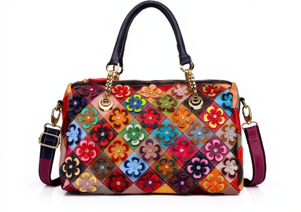 Eysee Borsa Donna Pelle Fiori Multicolore Tracolla Colorata
