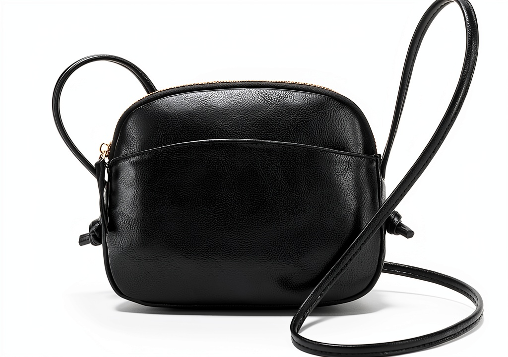 Borsa a tracolla Zhongningyifeng in pelle PU marrone su sfondo neutro